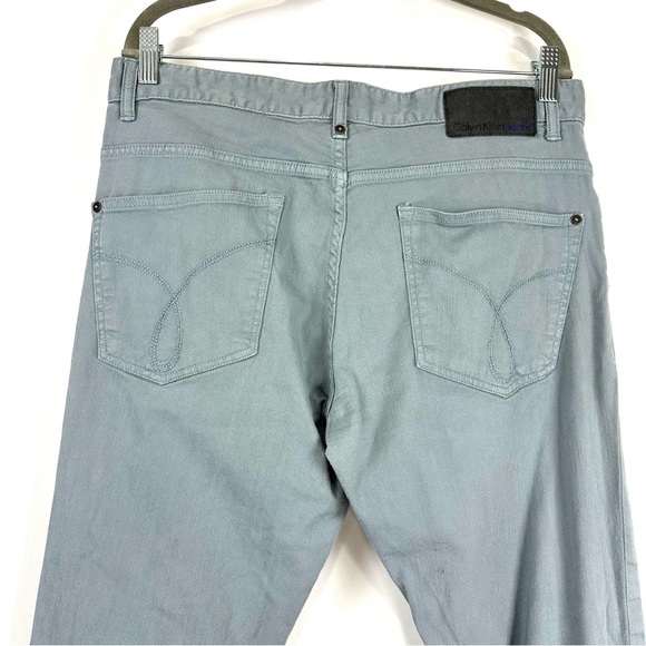Calvin Klein Jeans Men’s Sz 34 X 32 Steel Blue Silver Slim Fit Denim Fit Casual - Picture 5 of 13